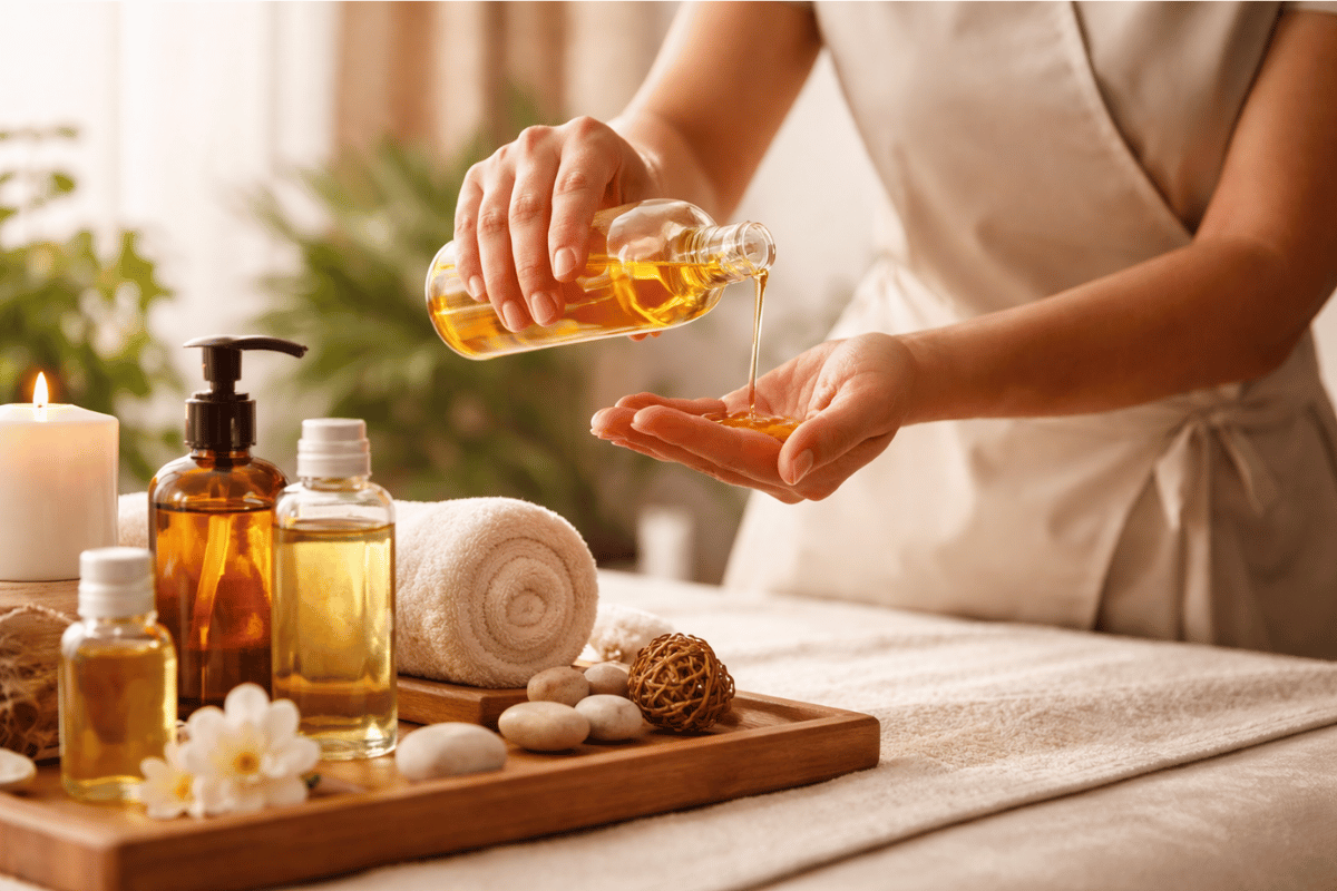 Welke massageolie kiezen? Complete gids voor therapeuten