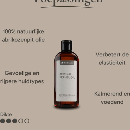 ZenGrowth Abrikozenpit olie 100% Natuurlijk 150ml