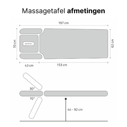 HABYS Elektrische Massagetafel Agila 4 Grijs