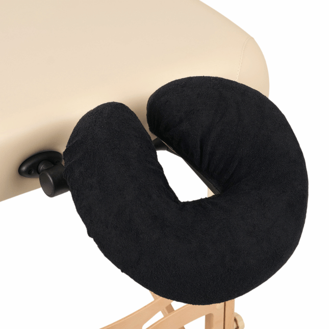 Badstof hoofdsteunhoes voor massagetafel - Zwart