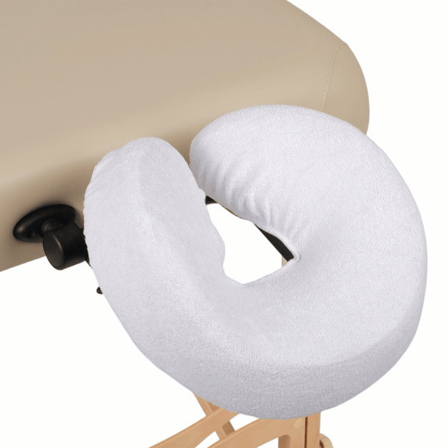 Badstof hoofdsteunhoes voor massagetafel - Wit
