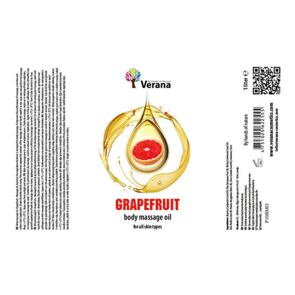 Verana Massageöl Grapefruit - 100% Natürlich - 1L