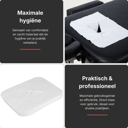 Disposable facecovers met uitsparing massagetafel (100 stuks)