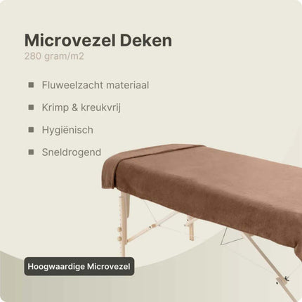 Microvezel massage handdoek XXL - Bruin - 100 x 220 cm