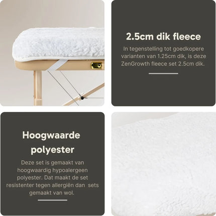 Fluffy Fleece Hoeslaken Wit Met Hoofdsteunhoesje