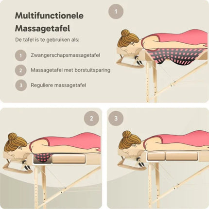 ZenGrowth Zwangerschapsmassagetafel Inklapbaar Ipanema Beige