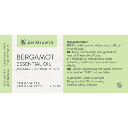 ZenGrowth Etherische Olie Bergamot 10ml