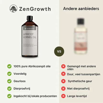 ZenGrowth Abrikozenpit olie 100% Natuurlijk 1l