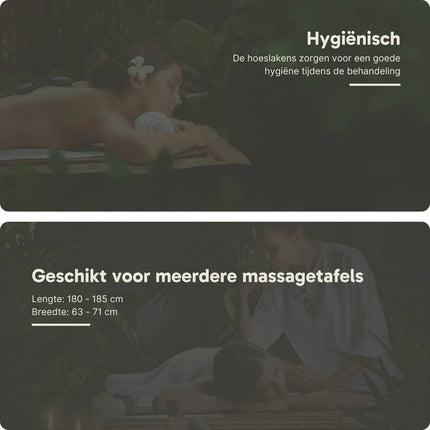 Badstof Hoeslaken Massagetafel Zwart