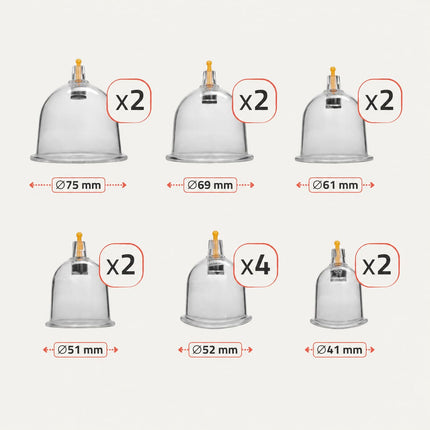 HABYS Cuppingset - 14 delig - met cuppingbekers - inclusief pomp