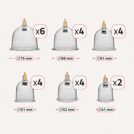 HABYS Cuppingset - 24 delig - met cuppingbekers - inclusief pomp