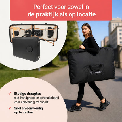 HABYS Inklapbare Massagetafel Lira Zwart