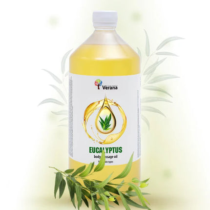 Verana Massageolie Eucalyptus- Antiviraal - 100% Natuurlijk - 1L