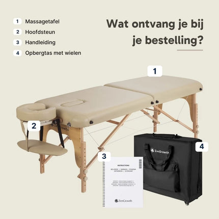ZenGrowth Inklapbare Massagetafel Gavia Beige