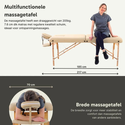 ZenGrowth Inklapbare Massagetafel Gavia Zwart