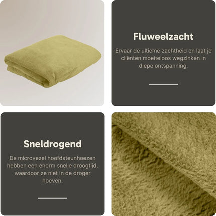 Microvezel massage handdoek XXL - Olijfgroen Licht - 100 x 220 cm