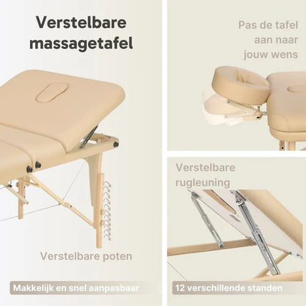 ZenGrowth Inklapbare Massagetafel Nimman Beige