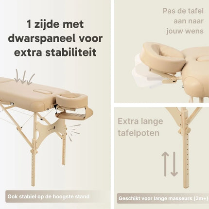 ZenGrowth Inklapbare Massagetafel Belverde Beige 76 cm