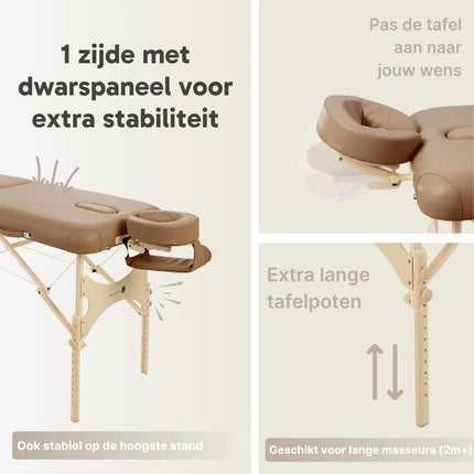 ZenGrowth Inklapbare Massagetafel Belverde Mocca 76 cm