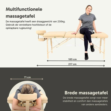 ZenGrowth Inklapbare Massagetafel Nimman Beige