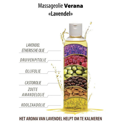 Verana Massageolie Lavendel - 100% Natuurlijk - 250ml