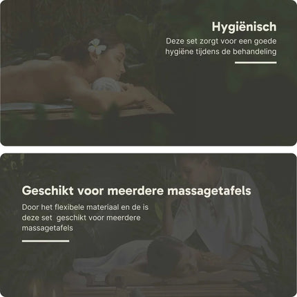 ZenGrowth Microvezel Hoeslakenset Massagetafel Olijfgroen licht