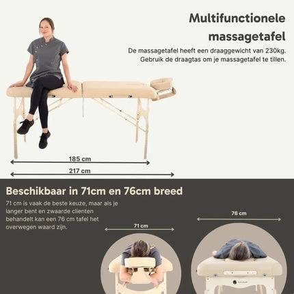 ZenGrowth Inklapbare Massagetafel Belverde Mocca 76 cm