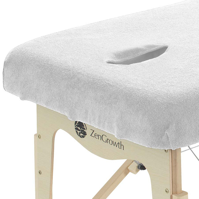 Badstof Hoeslaken Massagetafel met Uitsparing Wit