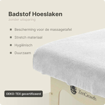 Badstof Hoeslaken Massagetafel Wit