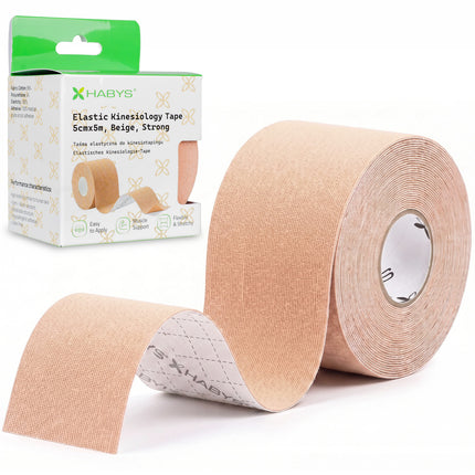 Kinesiotape 5 cm x 5 m – Sterke Kleefkracht – Beige