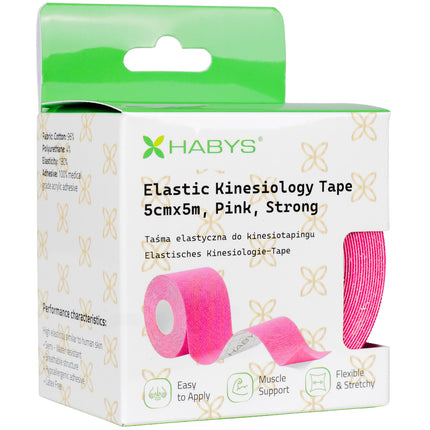 Kinesiotape 5 cm x 5 m – Sterke Kleefkracht – Roze