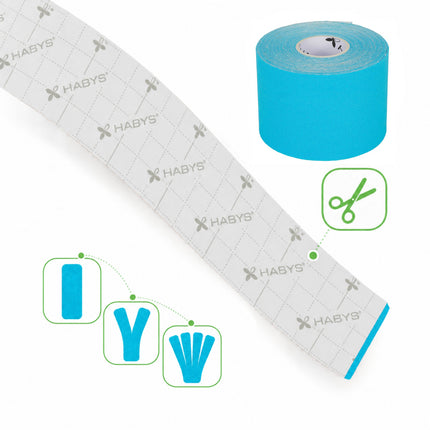 Kinesiotape 5 cm x 5 m – Standaard Kleefkracht – Blauw