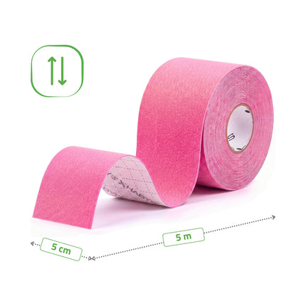 Kinesiotape 5 cm x 5 m – Sterke Kleefkracht – Roze