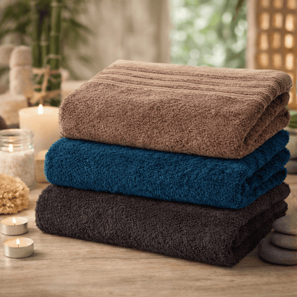 Badstof massage handdoek - 70x140cm - Blauw