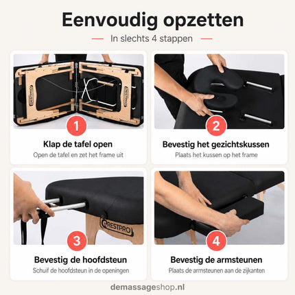 RESTPRO Inklapbare Massagetafel VIP 2 Zwart
