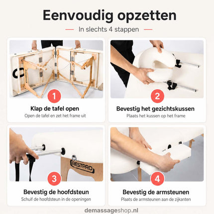 RESTPRO Inklapbare Massagetafel VIP 2 Créme